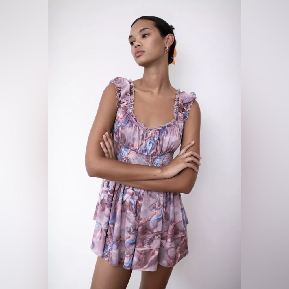 Urban Outfitters Rosie Mesh Romper Size Large